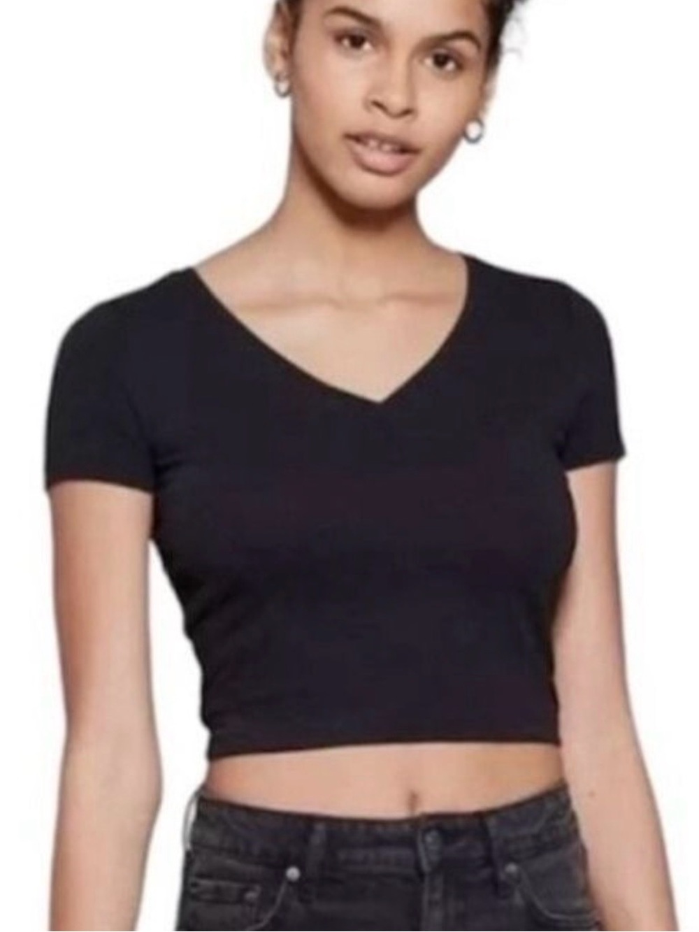Large Black cropped top -Large